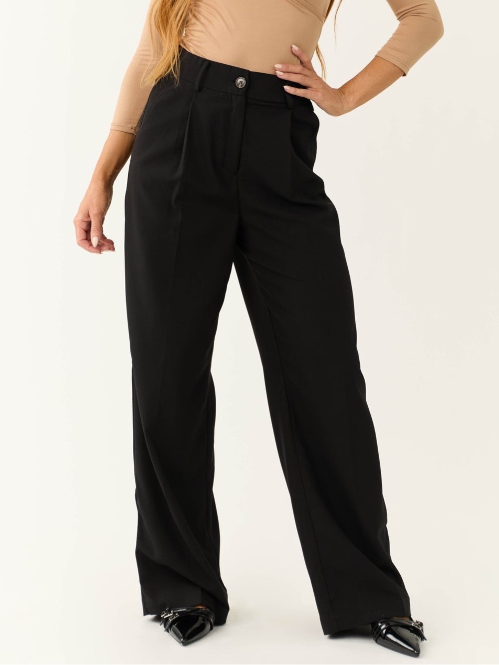 NWT Black Wide Leg High Waisted Dress Pants medium